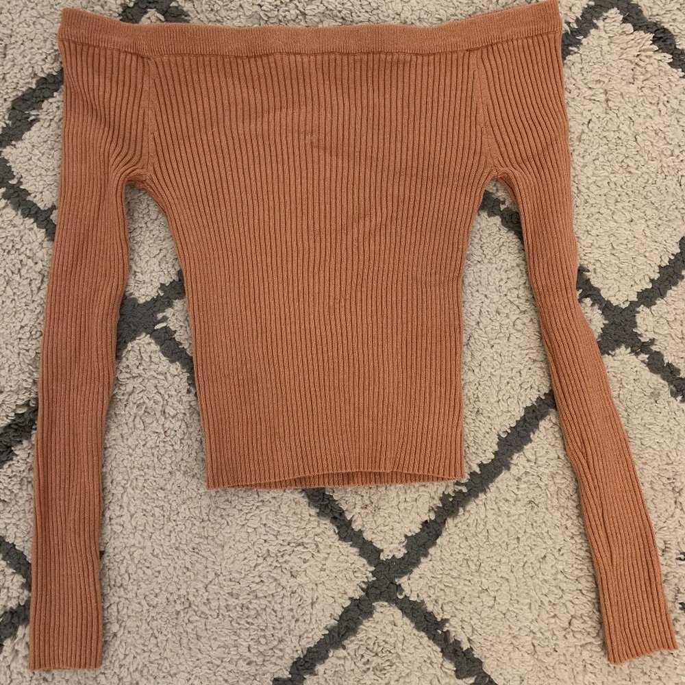 Long sleeve off the shoulder top